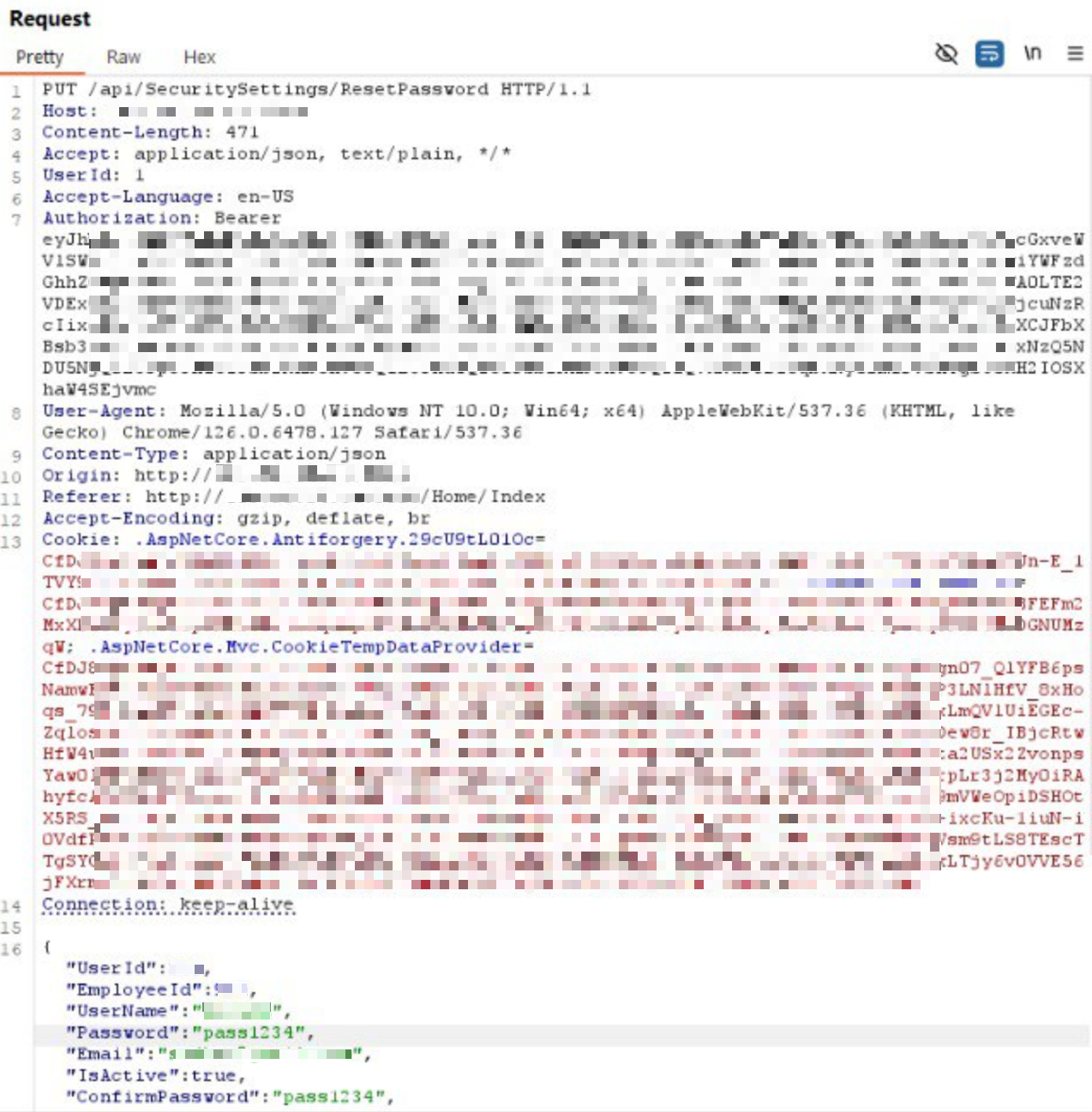 Example PUT request